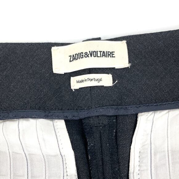 Zadig & Voltaire Womens Gray Wool Cropped Flat Front Dress Pants 34 US Size XS - Picture 4 of 16